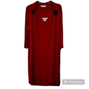 VTG Nina Piccalino 2 Piece Ruby Red Dress Women's Size 14